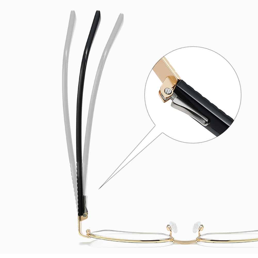 Techsuit - Anti-Blue Light Glasses Reflex Pc (3161) - For Women, Rectangle, Metal Frame, Ac Lens - Gold/black - Image 4