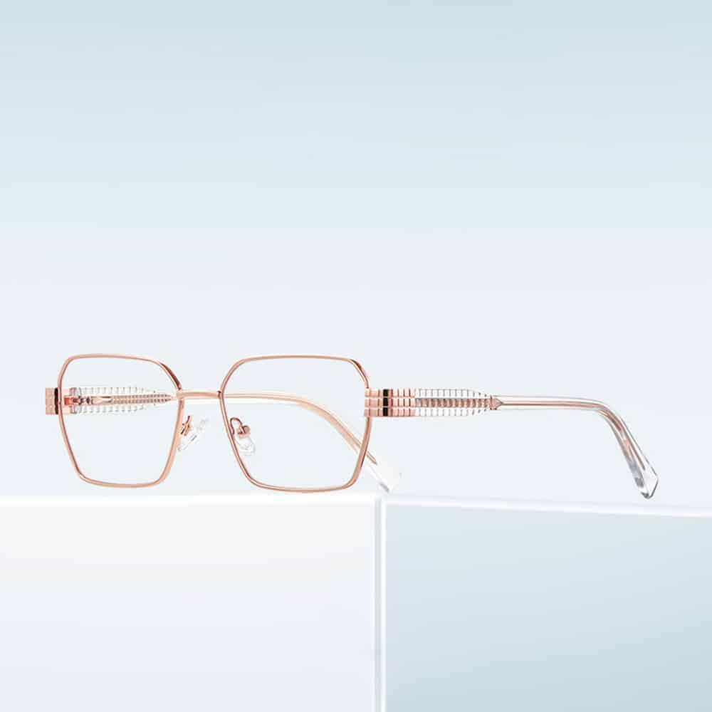 Techsuit - Anti-Blue Light Glasses Reflex Pc (3161) - For Women, Rectangle, Metal Frame, Ac Lens - Black - Image 5