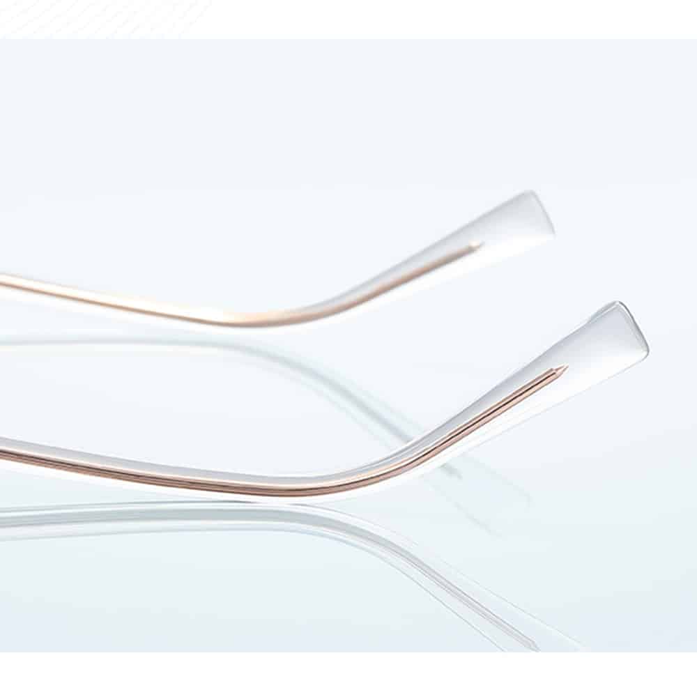 Techsuit - Anti-Blue Light Glasses Reflex Pc (3161) - For Women, Rectangle, Metal Frame, Ac Lens - Rose Gold/transparent - Image 5