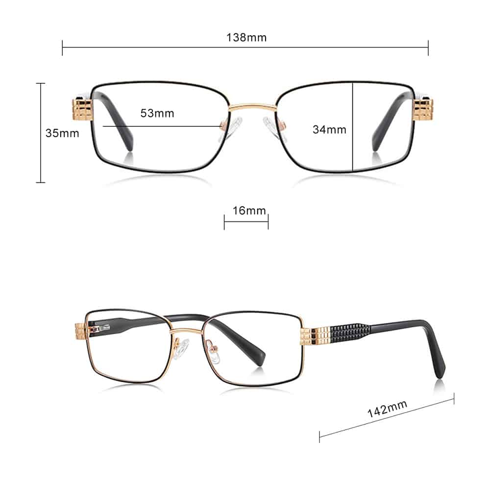 Techsuit - Anti-Blue Light Glasses Reflex Pc (3163) - For Women, Rectangle, Metal Frame, Ac Lens - Black - Image 7