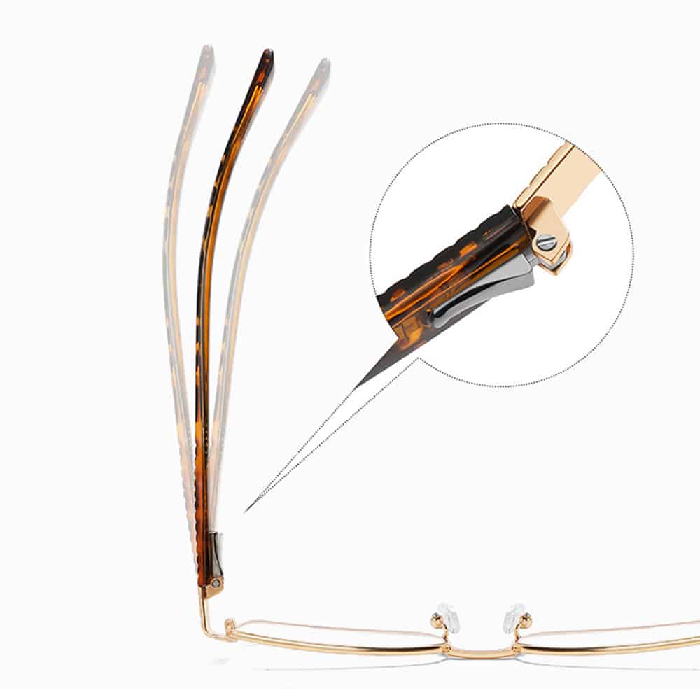 Techsuit - Anti-Blue Light Glasses Reflex Pc (3163) - For Women, Rectangle, Metal Frame, Ac Lens - Gold/black - Image 3