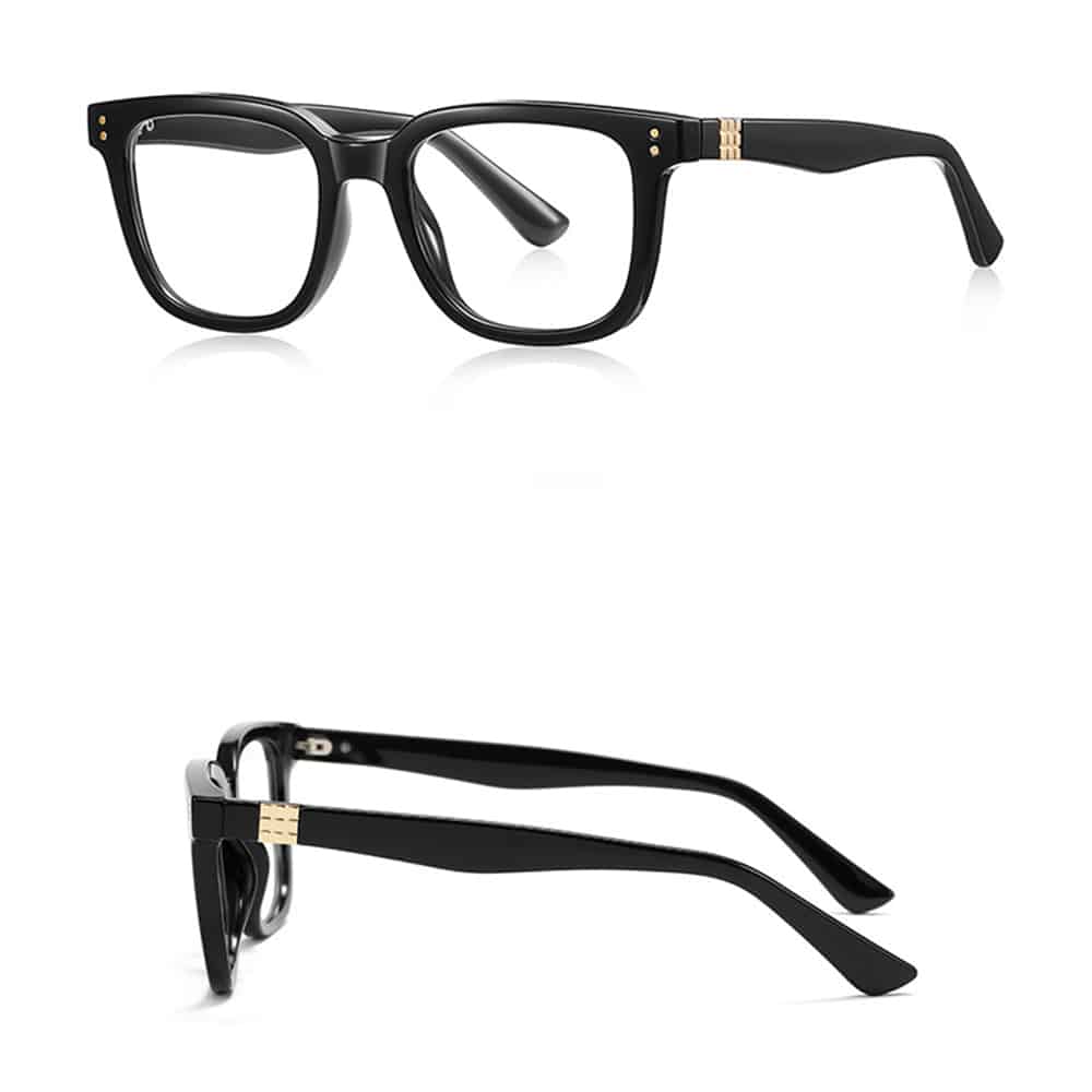 Techsuit - Anti-Blue Light Glasses Reflex Pc (2225) - For Men, Square, Tr90&metal Frame, Ac Lens - Black - Image 3