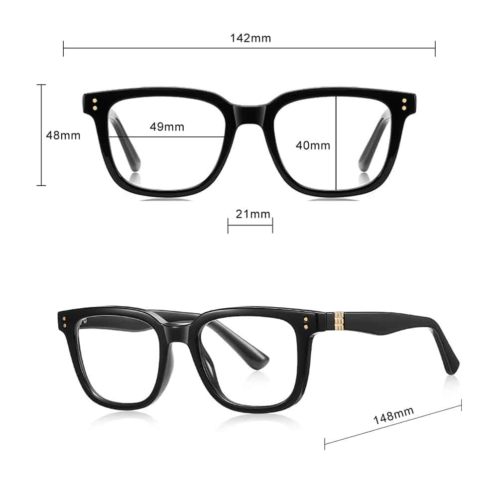 Techsuit - Anti-Blue Light Glasses Reflex Pc (2225) - For Men, Square, Tr90&metal Frame, Ac Lens - Black - Image 7