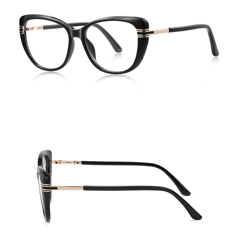 Techsuit - Anti-Blue Light Glasses Reflex Pc (2274) - For Women, Oversized, Tr90&metal Frame, Ac Lens - Black - Image 2