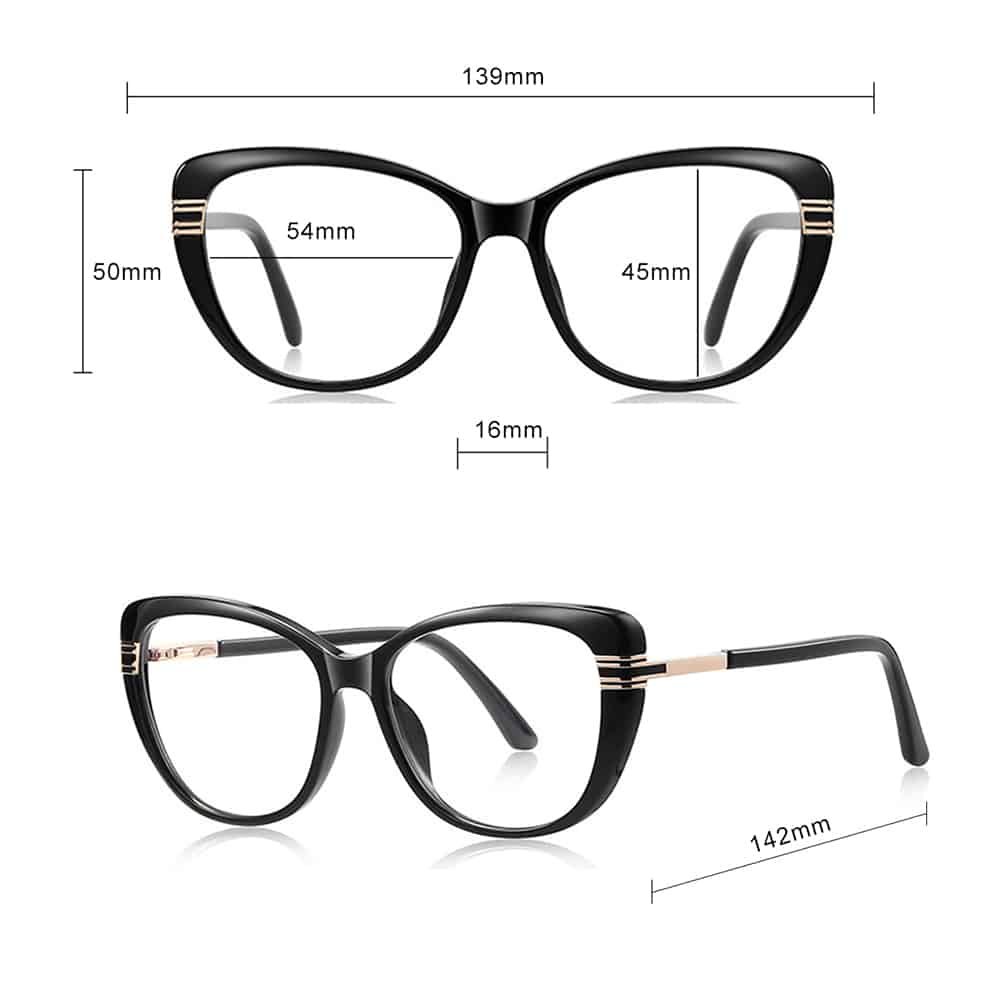 Techsuit - Anti-Blue Light Glasses Reflex Pc (2274) - For Women, Oversized, Tr90&metal Frame, Ac Lens - Black - Image 7