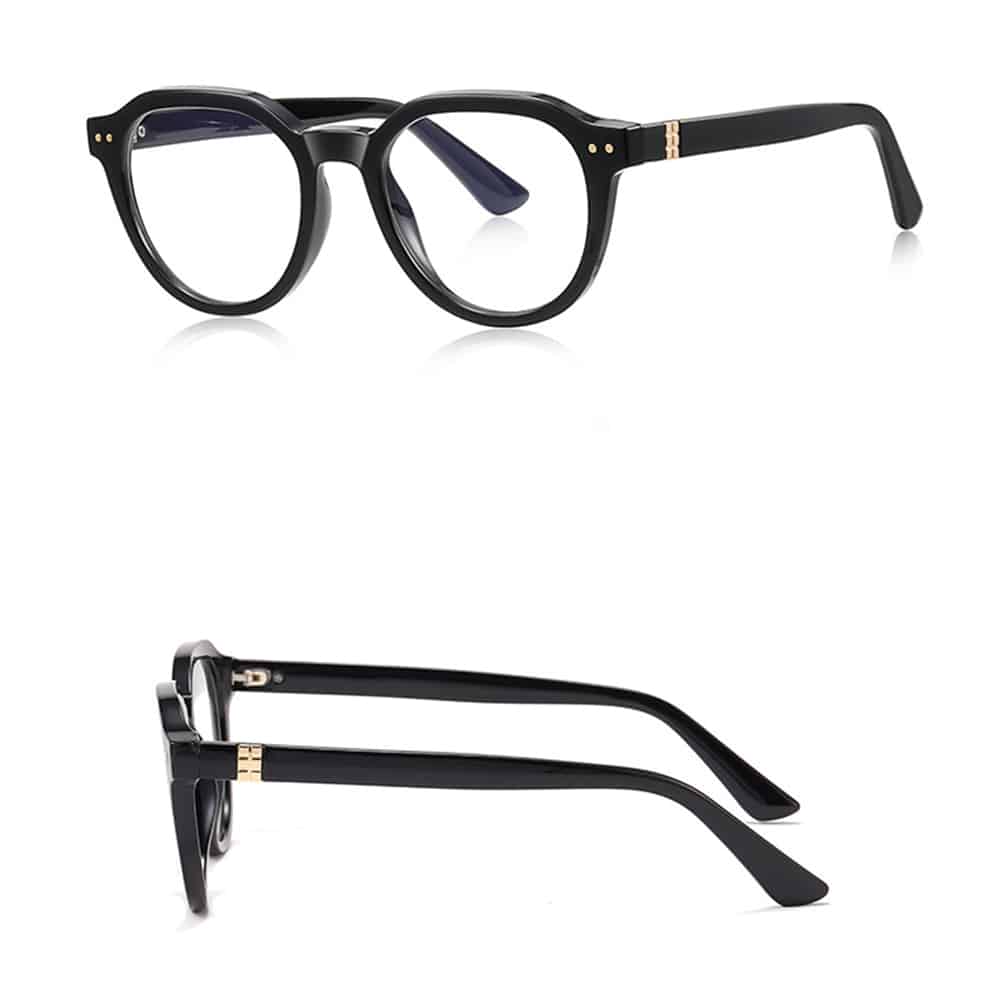 Techsuit - Anti-Blue Light Glasses Reflex Pc (2228) - For Men, Round, Tr90&metal Frame, Ac Lens - Black - Image 3
