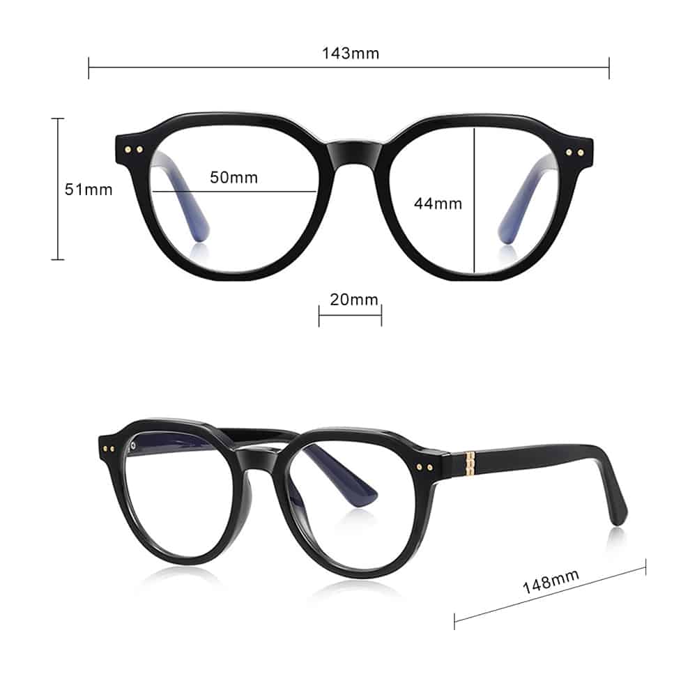 Techsuit - Anti-Blue Light Glasses Reflex Pc (2228) - For Men, Round, Tr90&metal Frame, Ac Lens - Black - Image 7