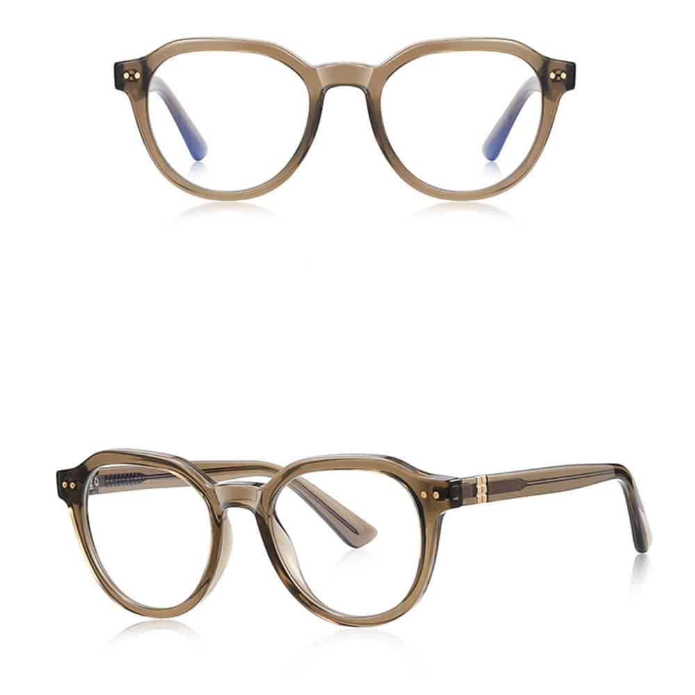 Techsuit - Anti-Blue Light Glasses Reflex Pc (2228) - Round, Tr90&metal Frame, Ac Lens - Transparent/brown - Image 2