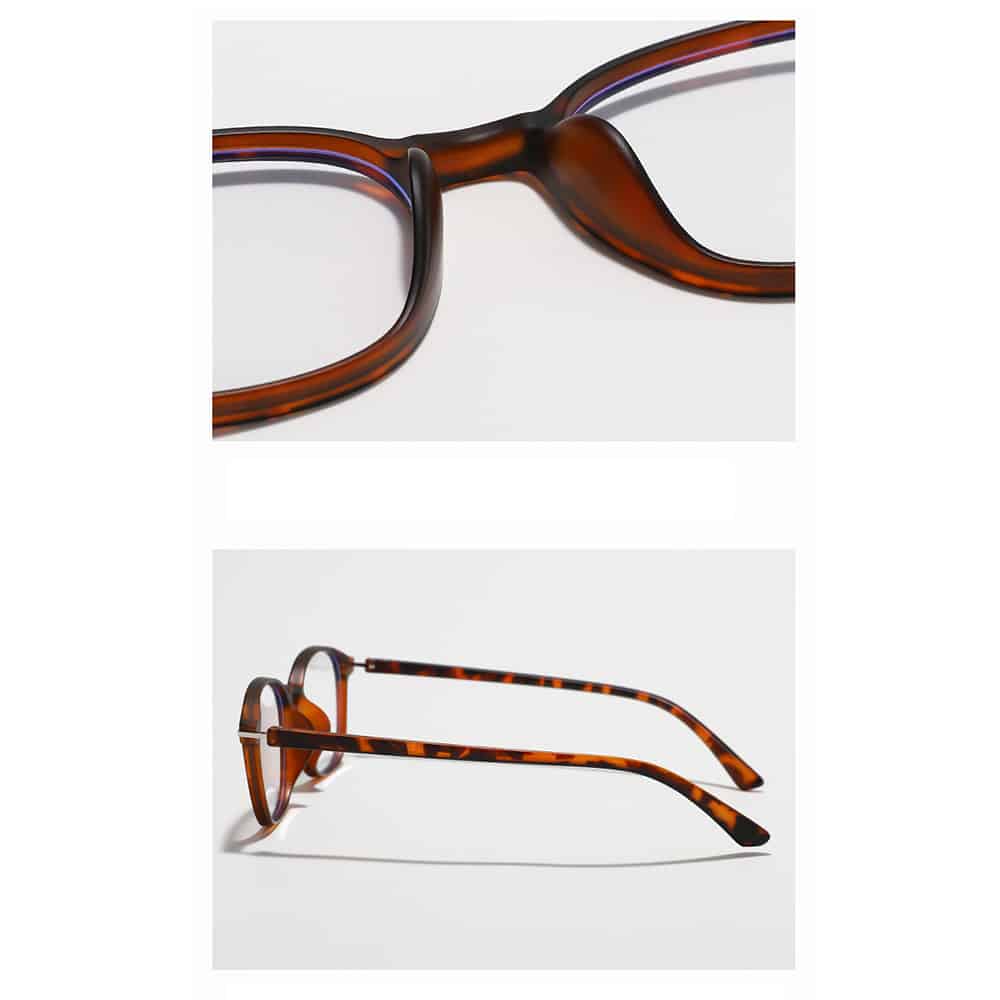 Γυαλιά κατά του Μπλε Φωτός TR90 - Στρογγυλά, Unisex - Techsuit Reflex 6635 - Μαύρο/Μωβ - Image 2