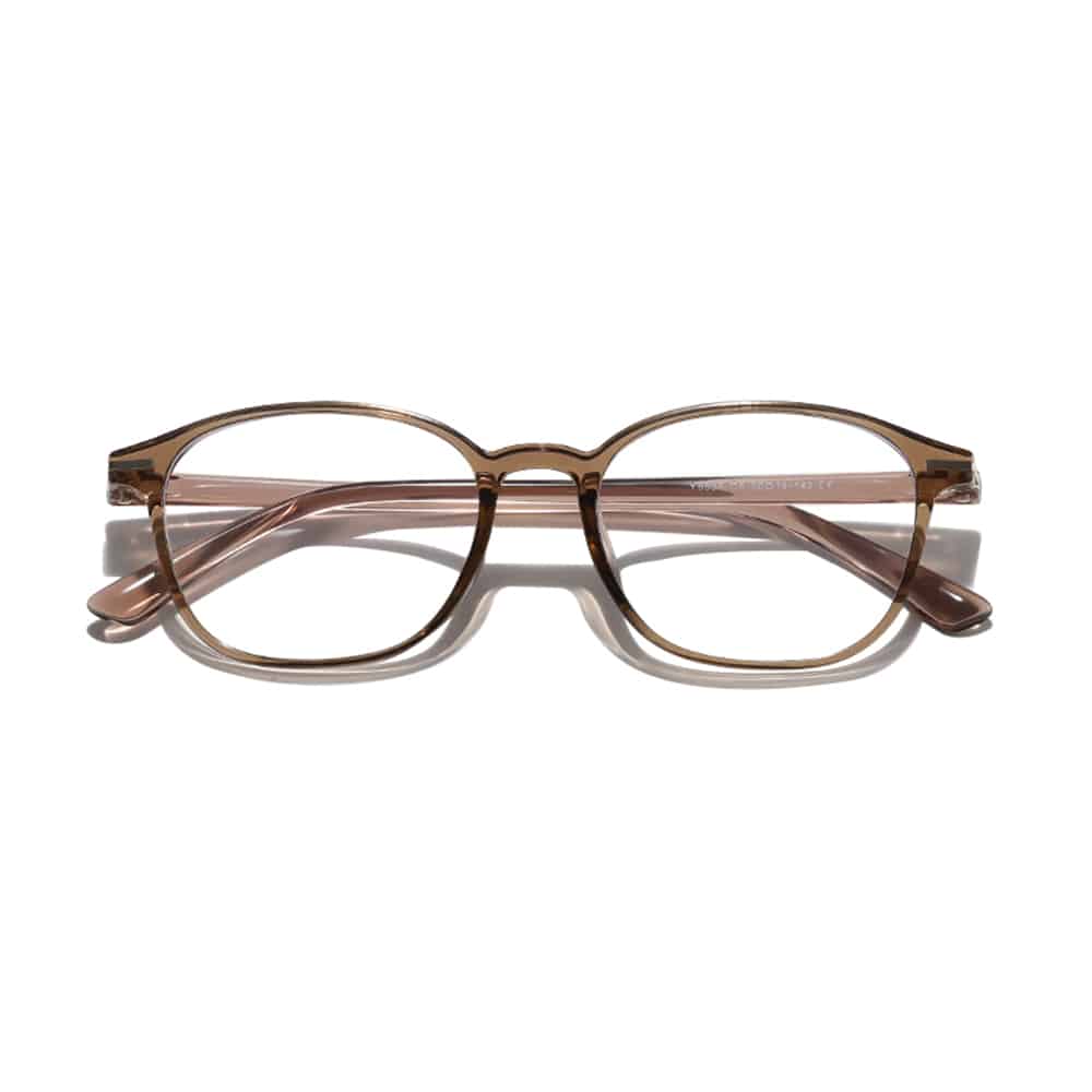 Techsuit - Anti-Blue Light Glasses Reflex Pc (6635) - Unisex, Round, Tr90 Frame, Ac Lens - Light Brown - Image 2