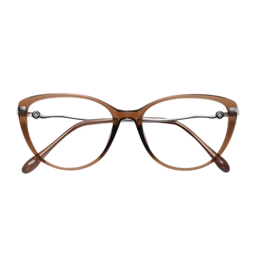 Techsuit - Anti-Blue Light Glasses Reflex Pc (86162) - For Women, Round, Tr90&metal Frame, Ac Lens - Silver/brown - Image 2