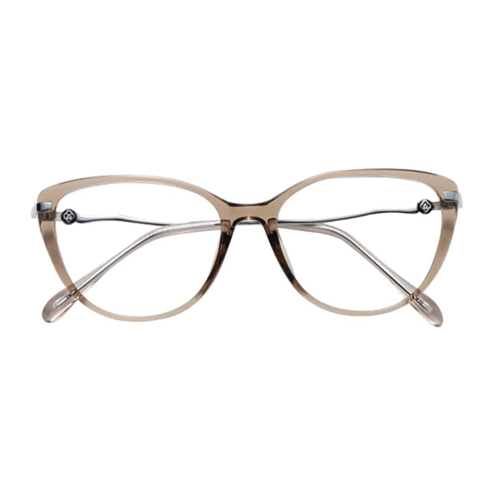 Techsuit - Anti-Blue Light Glasses Reflex Pc (86162) - For Women, Round, Tr90&metal Frame, Ac Lens - Silver/beige - Image 2