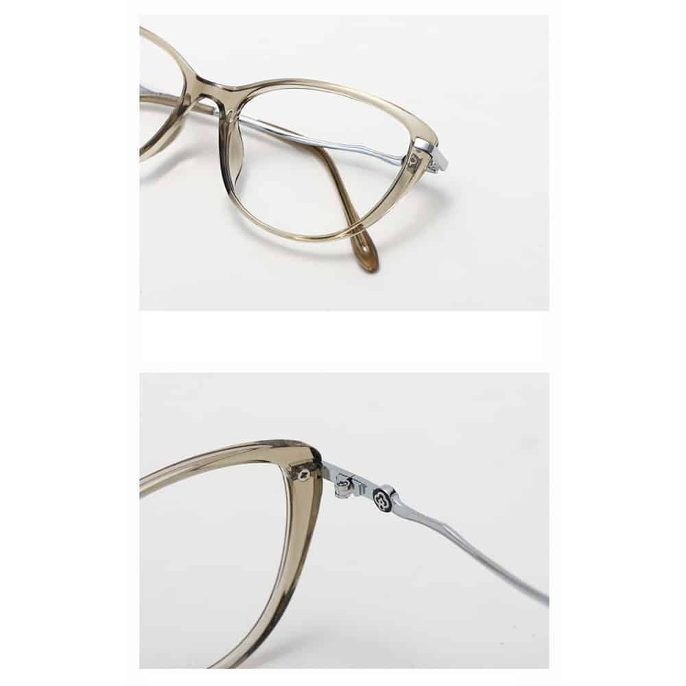 Techsuit - Anti-Blue Light Glasses Reflex Pc (86162) - For Women, Round, Tr90&metal Frame, Ac Lens - Silver/beige - Image 4
