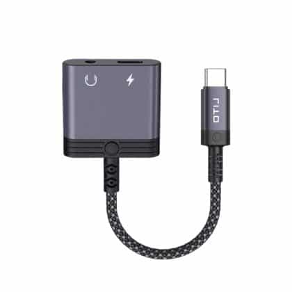 Lito - Audio Adapter (la04t) - Type-C To Jack 3.5mm, Type-C, Support Calls, Fast Charging, Volume Control, 60w - Black