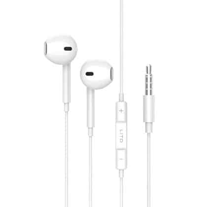 Lito - Wired Earphones (lf01a) - Jack 3.5mm, Stereo, Half In-Ear, With Hd Microphone, 1.2m - White