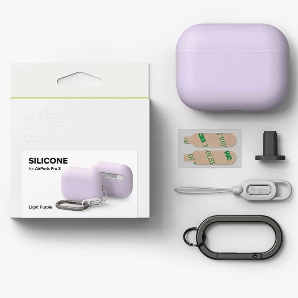 Ringke - Silicone - Apple Airpods Pro 3 - Light Purple - Image 6