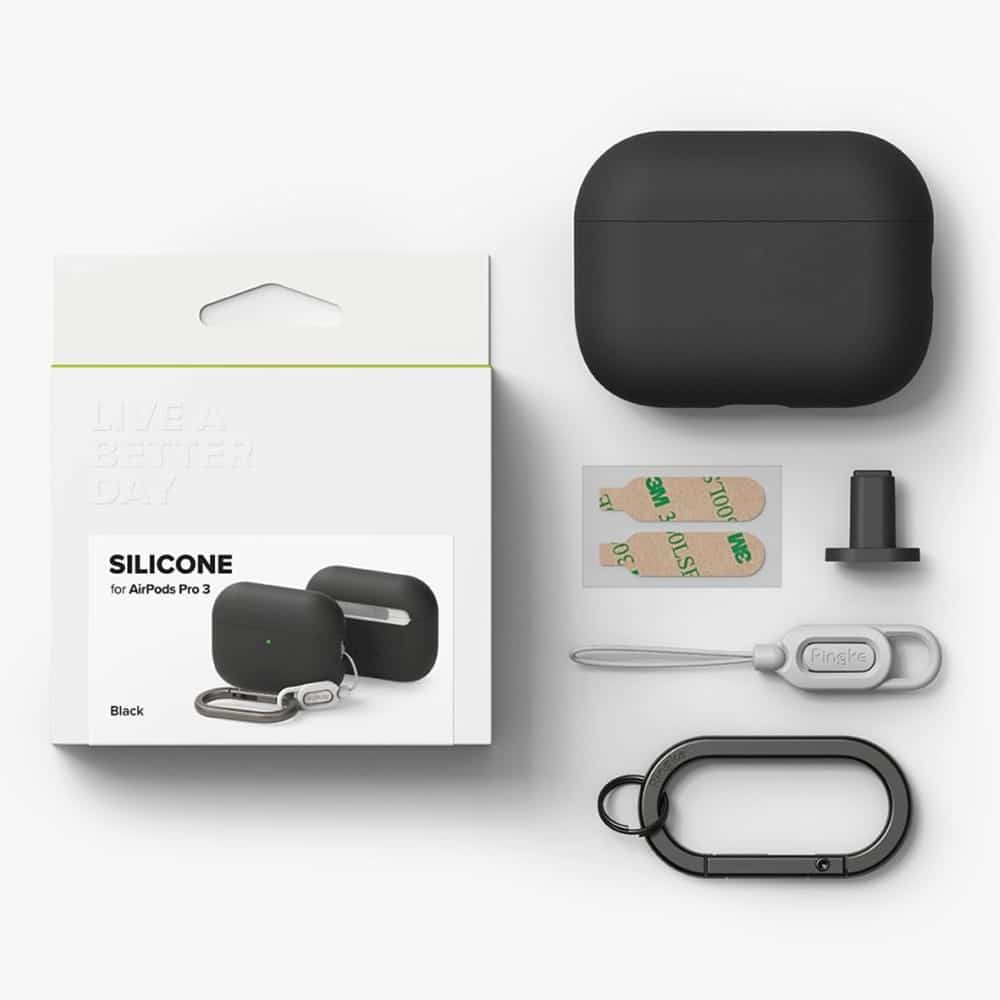 Ringke - Silicone - Apple Airpods Pro 3 - Black - Image 6