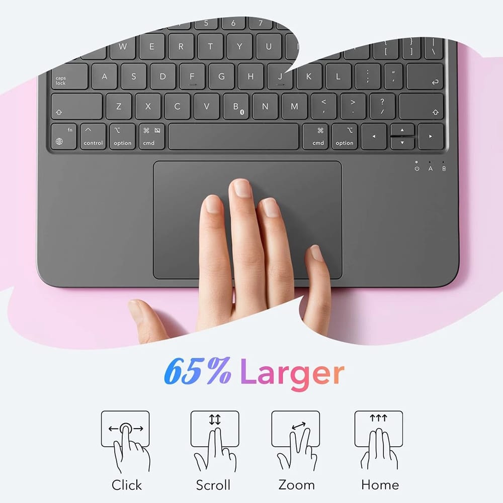 ESR - Flex Keyboard Case - iPad 10 (2022) 10.9 / 11 (2025) - Dark Gray - Image 3