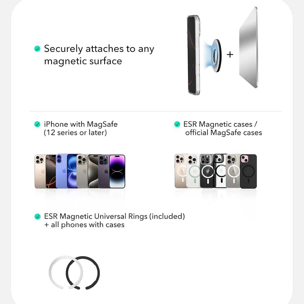 ESR - Phone Grip Stand (2k6180361) - Magnetic, 360°, 5.2mm Ultra-Thin, With Halolock Universal Ring - Lavender - Image 8
