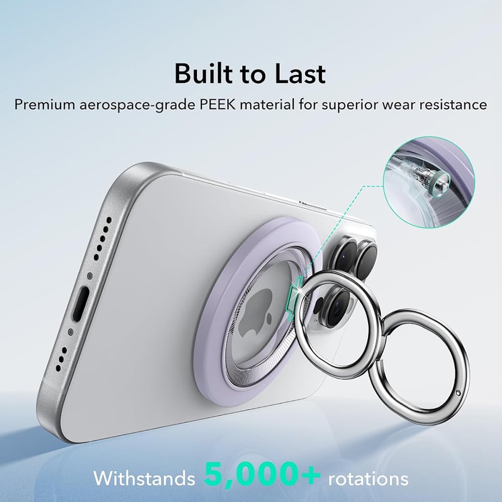 ESR - Phone Grip Stand (2k6180361) - Magnetic, 360°, 5.2mm Ultra-Thin, With Halolock Universal Ring - Lavender - Image 5