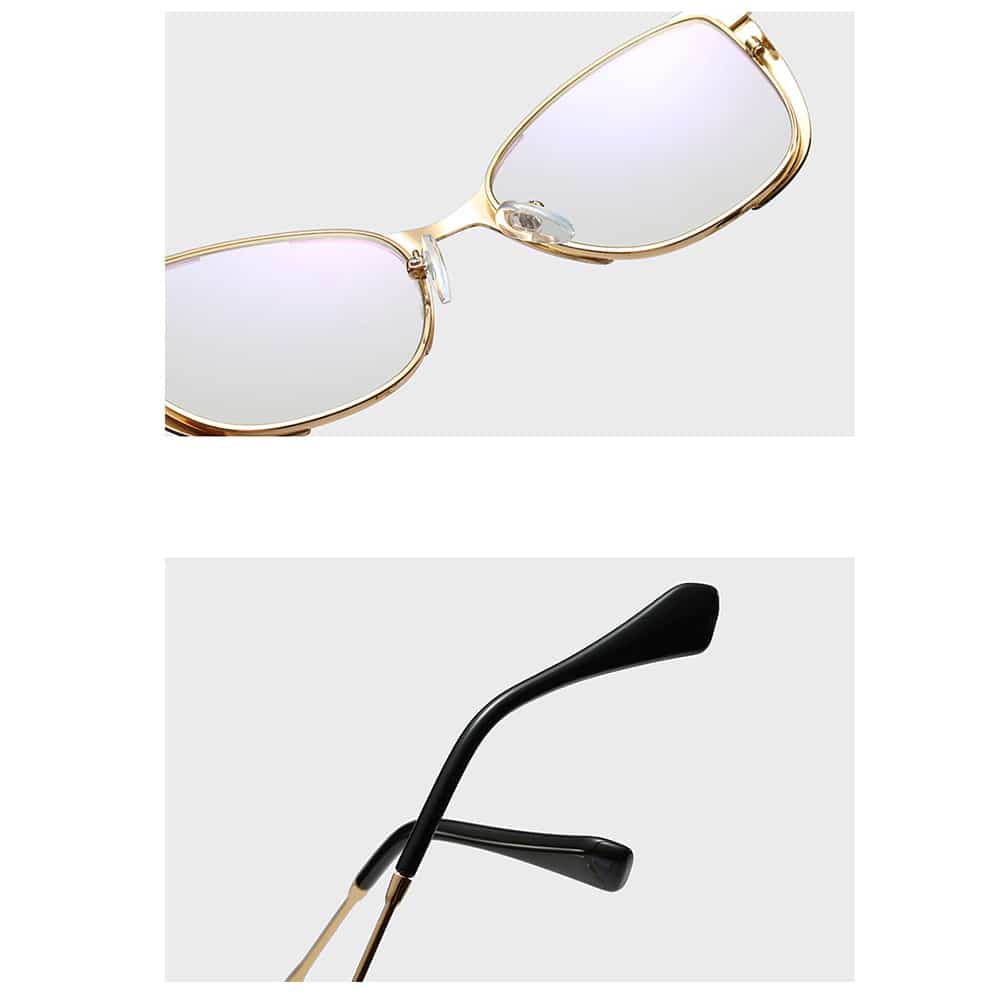 Techsuit - Anti-Blue Light Glasses Reflex Pc (8808) - For Women, Oversized, Metal Frame, Ac Lens - Black - Image 2