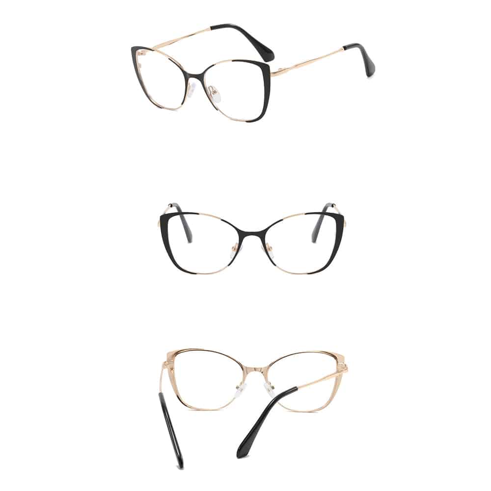 Techsuit - Anti-Blue Light Glasses Reflex Pc (8808) - For Women, Oversized, Metal Frame, Ac Lens - Black - Image 3