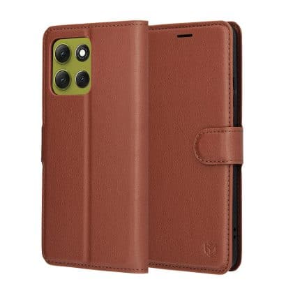 Techsuit Leather Folio - θήκη για Motorola Moto G86 - Καφέ