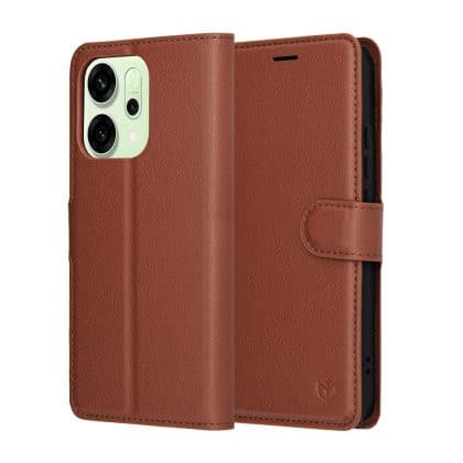 Techsuit Leather Folio - θήκη για Oppo Reno14 - Καφέ