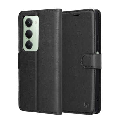 Techsuit Leather Folio - θήκη για Xiaomi Redmi 15 / 15C - Μαύρο