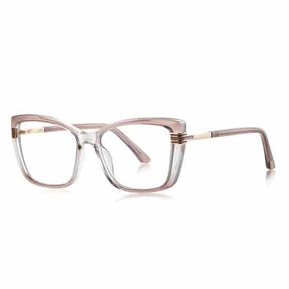 Techsuit - Anti-Blue Light Glasses Reflex Pc (2273) - For Women, Oversized, Tr90&metal Frame, Ac Lens - Transparent/brown