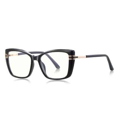 Techsuit - Anti-Blue Light Glasses Reflex Pc (2273) - For Women, Oversized, Tr90&metal Frame, Ac Lens - Black