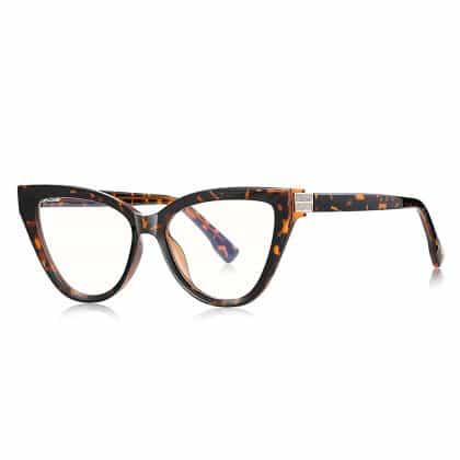 Techsuit - Anti-Blue Light Glasses Reflex Pc (2279) - For Women, Cat Eye, Tr90&metal Frame, Ac Lens - Leopard