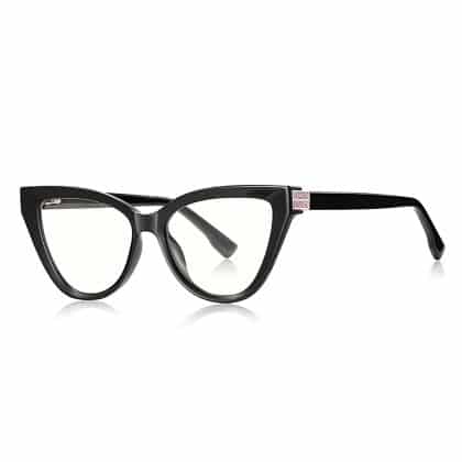 Techsuit - Anti-Blue Light Glasses Reflex Pc (2279) - For Women, Cat Eye, Tr90&metal Frame, Ac Lens - Black