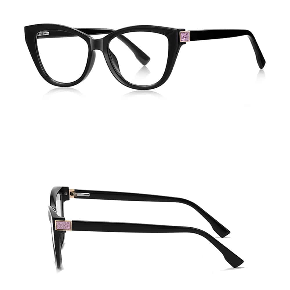 Techsuit - Anti-Blue Light Glasses Reflex Pc (2276) - For Women, Cat Eye, Tr90&pc Frame, Ac Lens - Black - Image 2