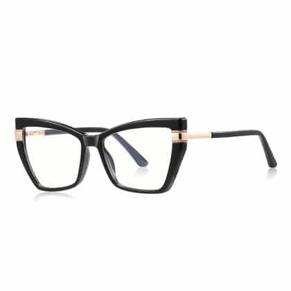 Techsuit - Anti-Blue Light Glasses Reflex Pc (2269) - For Women, Oversized, Tr90&metal Frame, Ac Lens - Black