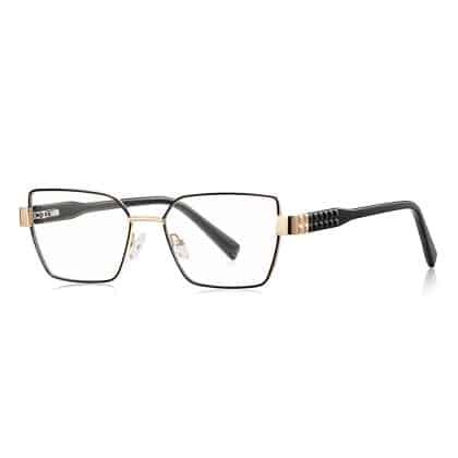 Techsuit - Anti-Blue Light Glasses Reflex Pc (3169) - For Women, Hexagonal, Metal Frame, Ac Lens - Black