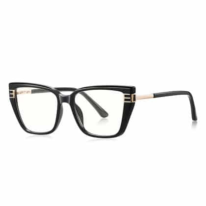 Techsuit - Anti-Blue Light Glasses Reflex Pc (2275) - For Women, Rectangle, Tr90&metal Frame, Ac Lens - Black/gold