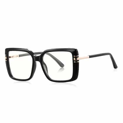 Techsuit - Anti-Blue Light Glasses Reflex Pc (2270) - For Women, Oversized, Tr90&pc Frame, Ac Lens - Black