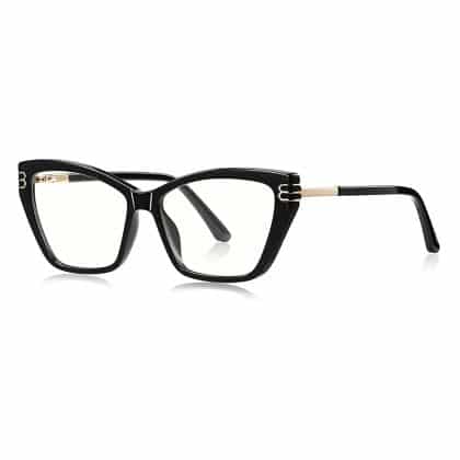 Techsuit - Anti-Blue Light Glasses Reflex Pc (2262) - For Women, Rectangle, Tr90&metal Frame, Ac Lens - Black