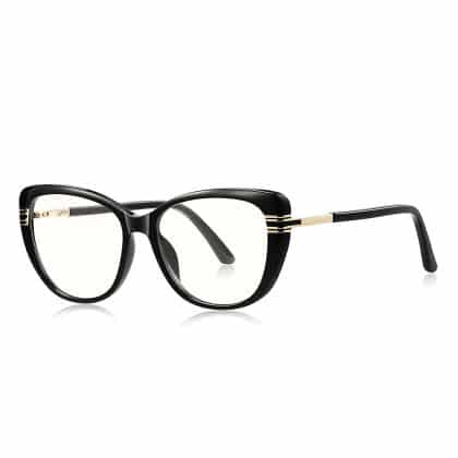 Techsuit - Anti-Blue Light Glasses Reflex Pc (2274) - For Women, Oversized, Tr90&metal Frame, Ac Lens - Black