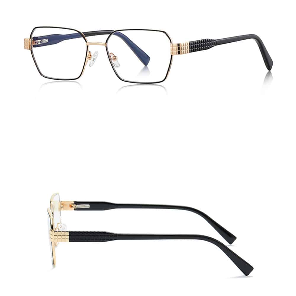 Techsuit - Anti-Blue Light Glasses Reflex Pc (3161) - For Women, Rectangle, Metal Frame, Ac Lens - Black - Image 3