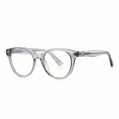 Techsuit - Anti-Blue Light Glasses Reflex Pc (2231) - Round, Tr90&metal Frame, Ac Lens - Transparent/gray