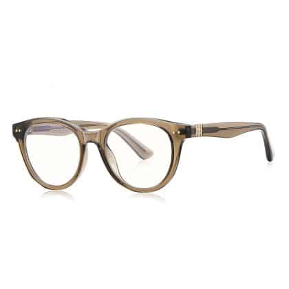 Techsuit - Anti-Blue Light Glasses Reflex Pc (2231) - For Men, Round, Tr90&metal Frame, Ac Lens - Transparent/brown