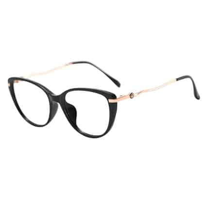 Techsuit - Anti-Blue Light Glasses Reflex Pc (86162) - For Women, Round, Tr90&metal Frame, Ac Lens - Gold/black