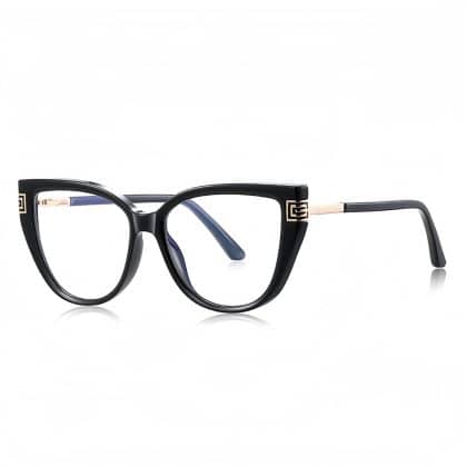 Techsuit - Anti-Blue Light Glasses Reflex Pc (2259) - For Women, Oversized, Tr90&metal Frame, Ac Lens - Black