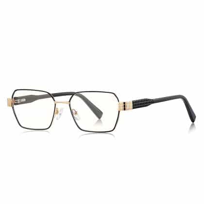 Techsuit - Anti-Blue Light Glasses Reflex Pc (3161) - For Women, Rectangle, Metal Frame, Ac Lens - Black