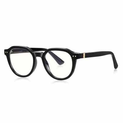 Techsuit - Anti-Blue Light Glasses Reflex Pc (2228) - For Men, Round, Tr90&metal Frame, Ac Lens - Black