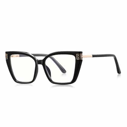 Techsuit - Anti-Blue Light Glasses Reflex Pc (2260) - For Women, Oversize, Tr90&metal Frame, Ac Lens - Black/gold