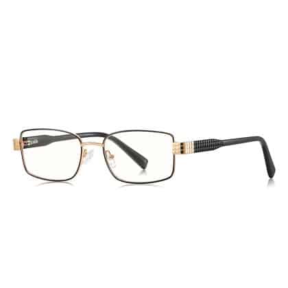 Techsuit - Anti-Blue Light Glasses Reflex Pc (3163) - For Women, Rectangle, Metal Frame, Ac Lens - Black