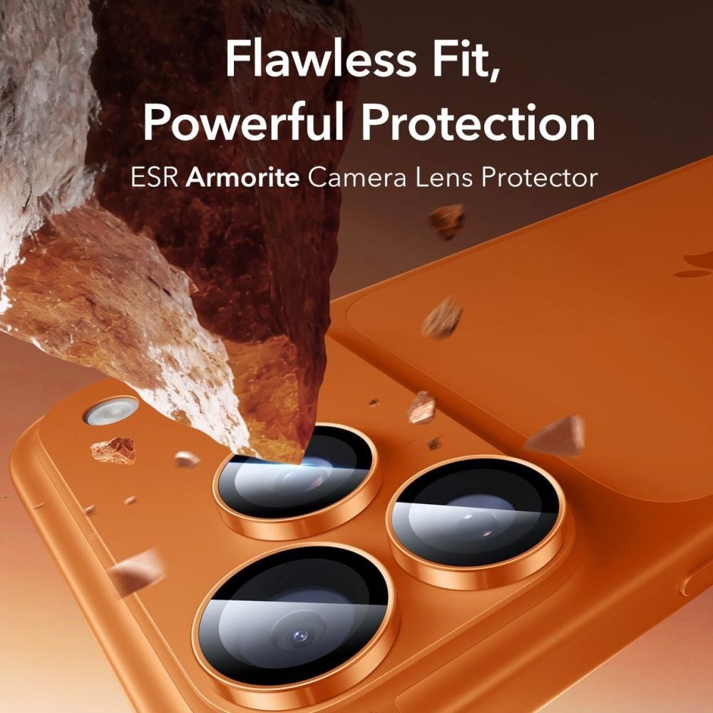 ESR - Armorite Camera Lens Protectors - iPhone 14 Pro/pro Max/15 Pro/pro Max/16 Pro/pro Max/17 Pro/pro Max - Orange - Image 6